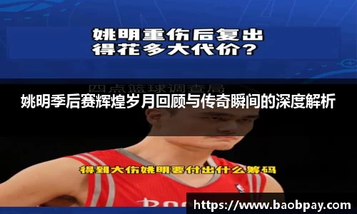 姚明季后赛辉煌岁月回顾与传奇瞬间的深度解析
