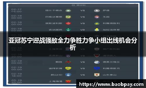 亚冠苏宁迎战强敌全力争胜力争小组出线机会分析