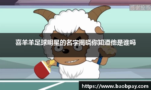 喜羊羊足球明星的名字揭晓你知道他是谁吗